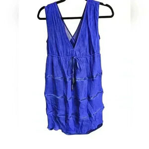 Guess By Marciano Blue Sleeveless Chiffon Dress Size S Sheer Fairy Cocktail